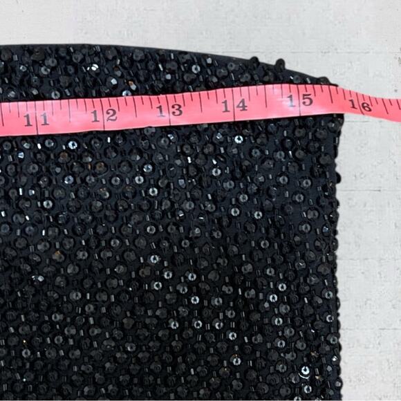 Alice & Olivia Leia Strapless Embellished Sequin Black Mini Dress Size 10 - Picture 11 of 16